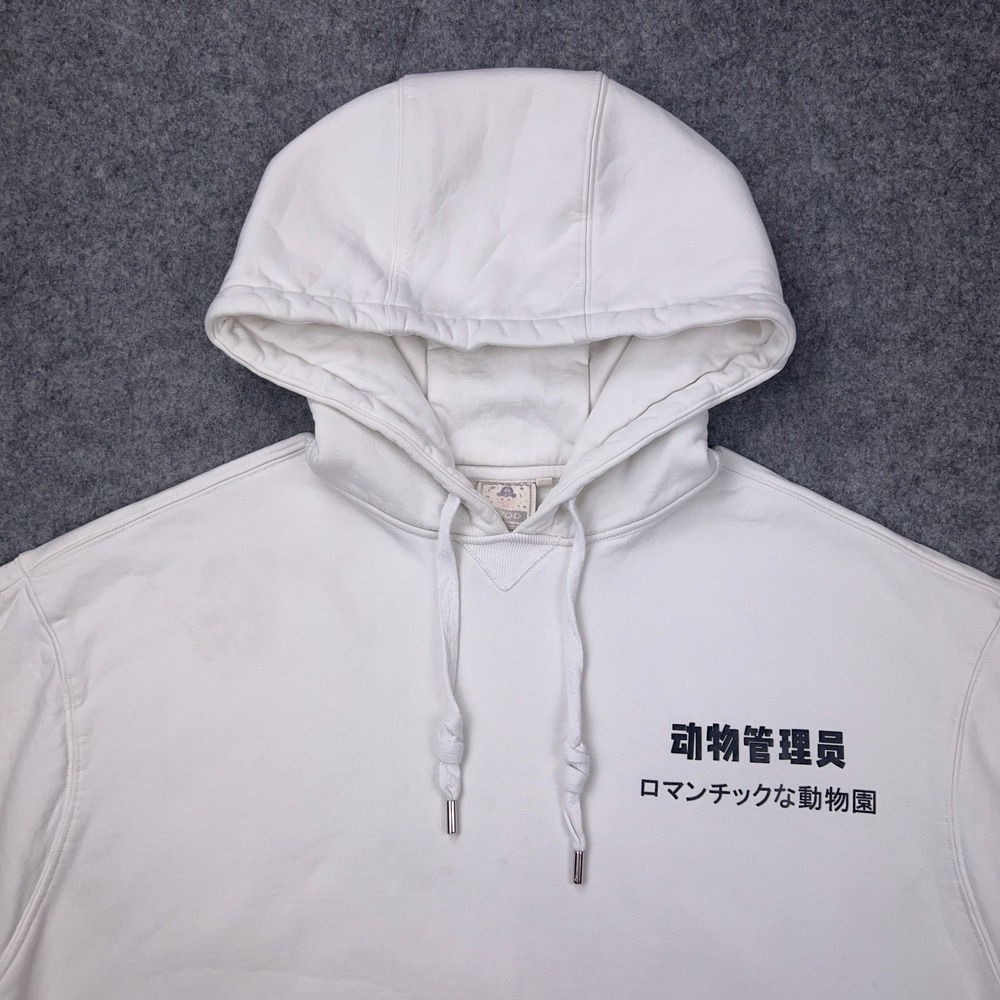 Prod Bldg Hoodie Womens XL White Japanese Chinese‎ Hooded Pullover Sweatshirt - Picture 3 of 13